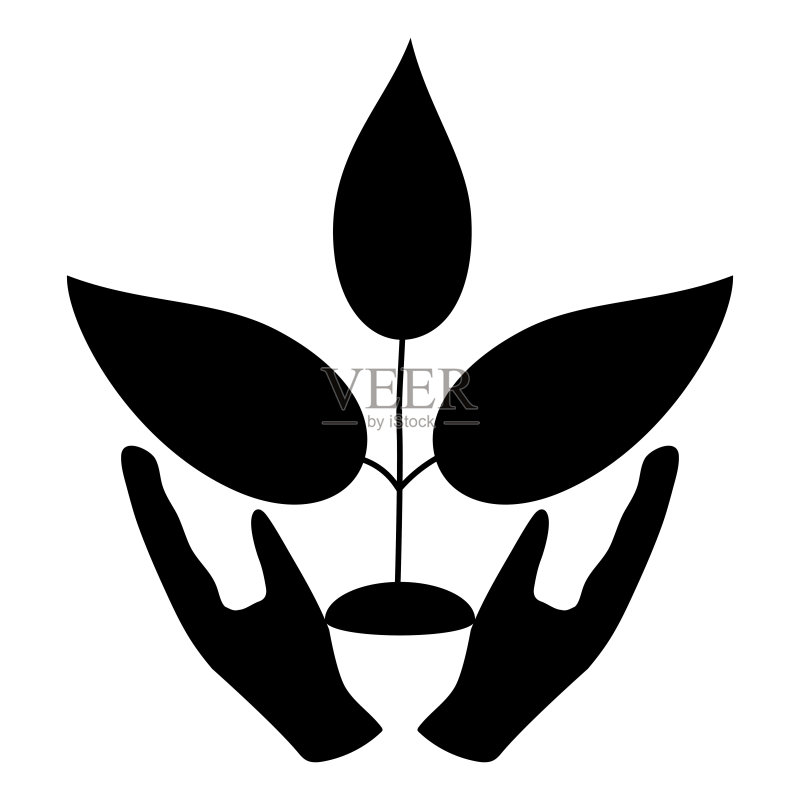 小心呵护,种植黑色图标图标素材