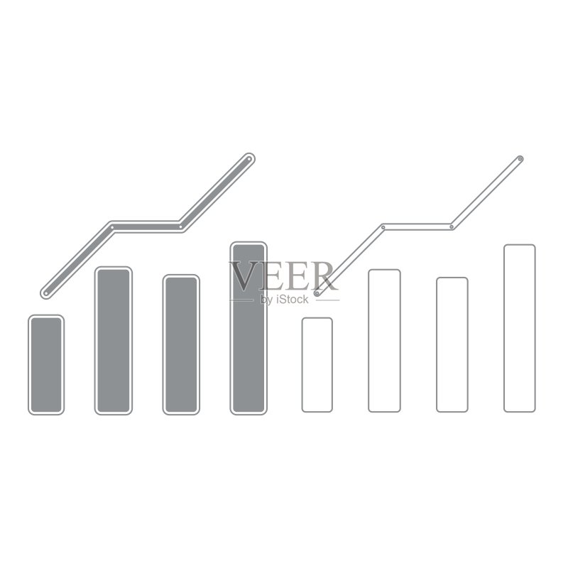 增长图表灰色图标集图标素材