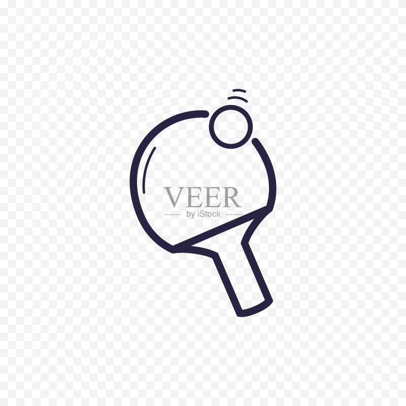 乒乓球拍和球线条图标图标素材