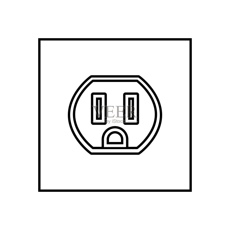 黑色插座图标图标素材