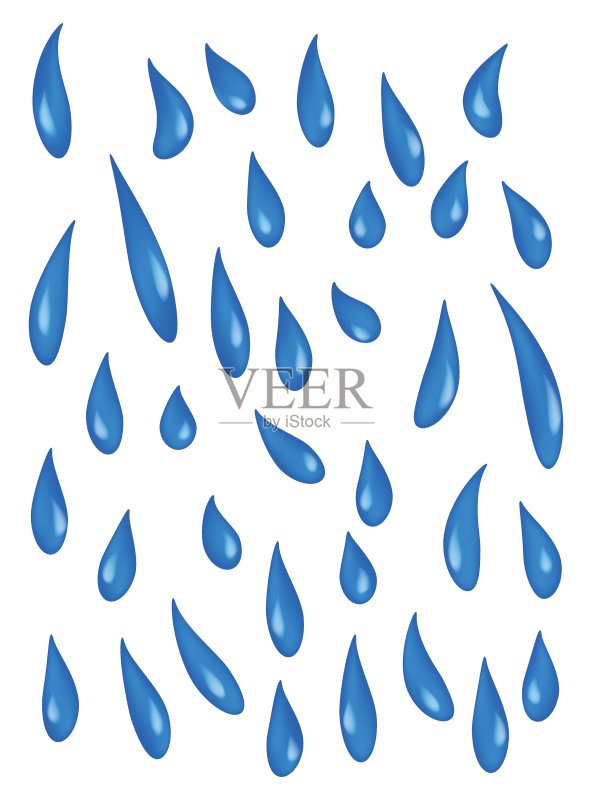 蓝色雨滴泪珠矢量图标设计图标素材