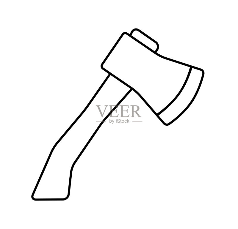 卡通斧头轮廓矢量符号图标设计图标素材