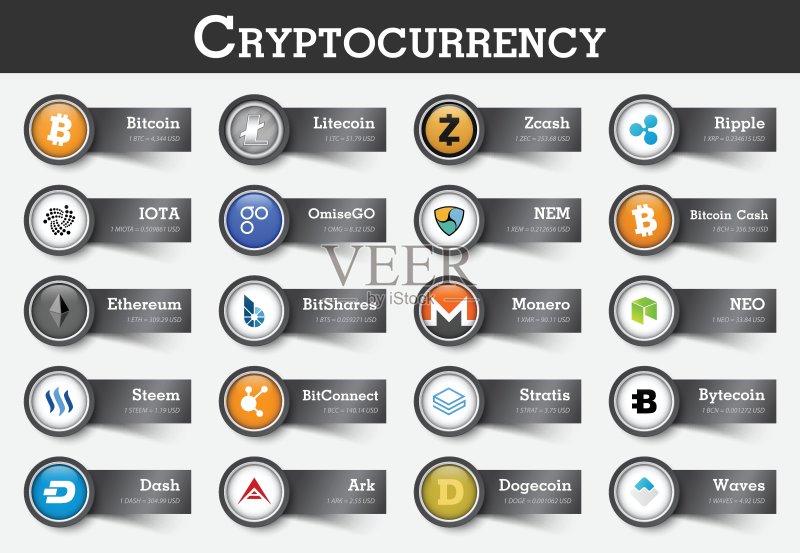 加密货币图标及价值标签合集(矢量图)图标素材