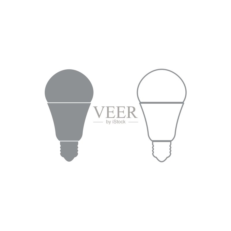 LED灯泡灰色图标图标素材