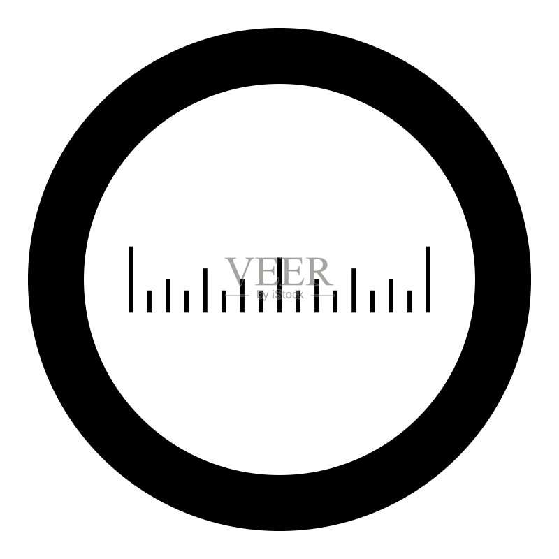 黑色刻度尺图标矢量图图标素材