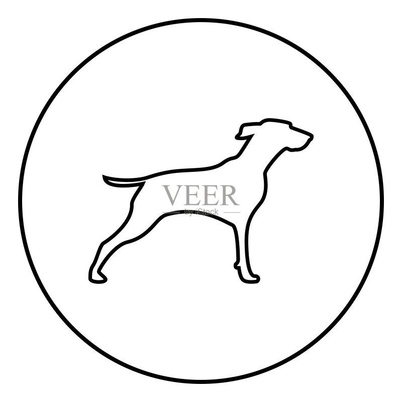 猎犬图标黑色矢量图图标素材