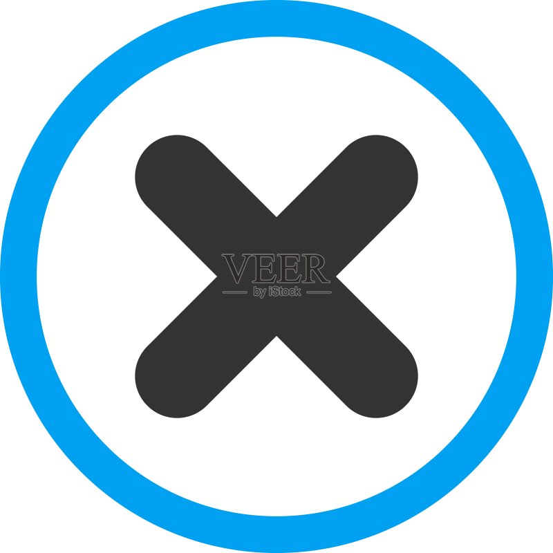 取消扁平蓝灰色圆形矢量图标图标素材