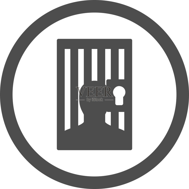 监狱扁平灰色圆角矢量图标图标素材