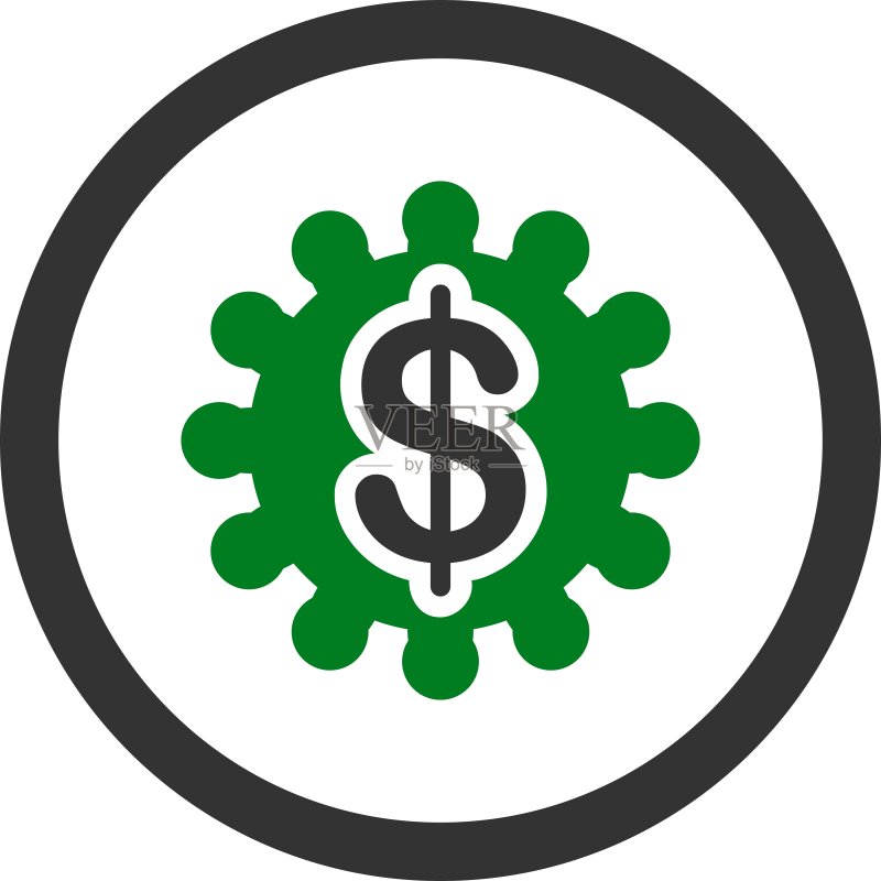 绿色和灰色支付方式矢量圆角图标图标素材