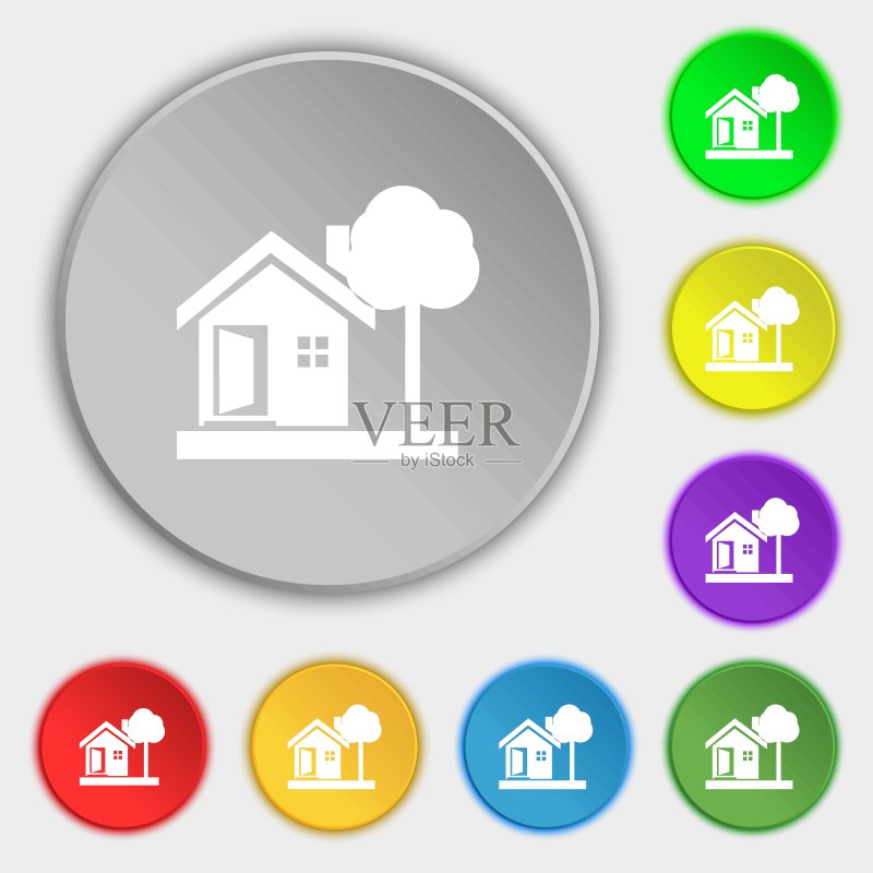 房屋图标符号矢量图图标素材