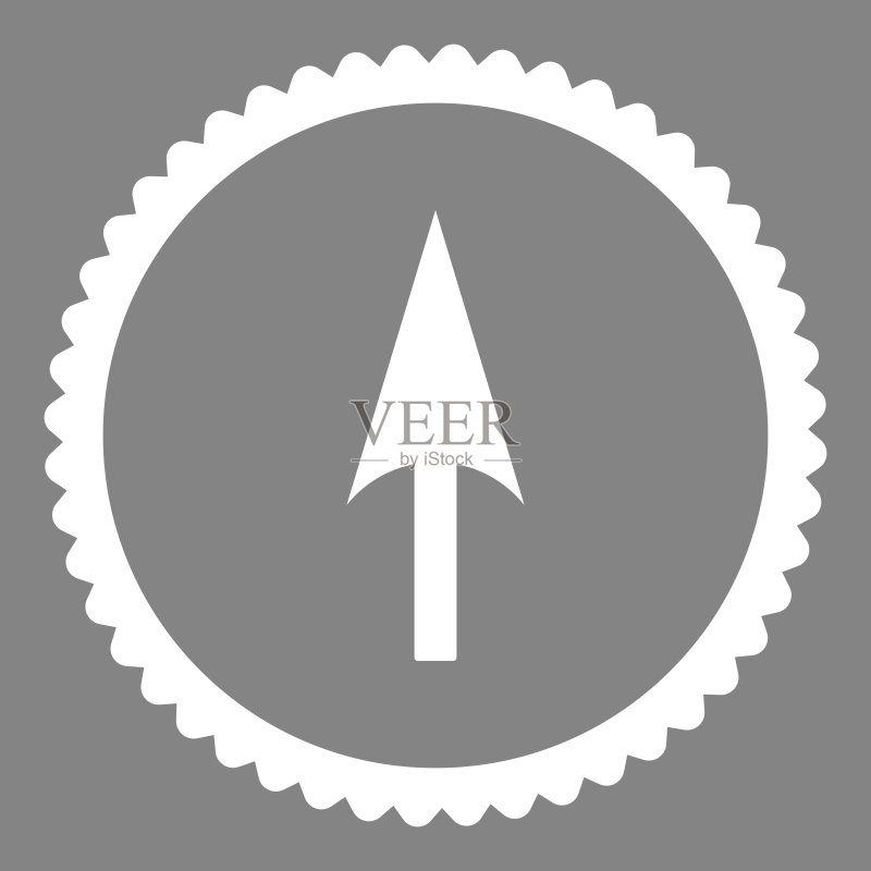 Y轴箭头扁平白色圆形图章图标图标素材