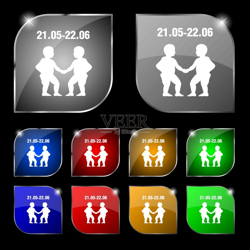 双子座图标符号矢量素材图标素材