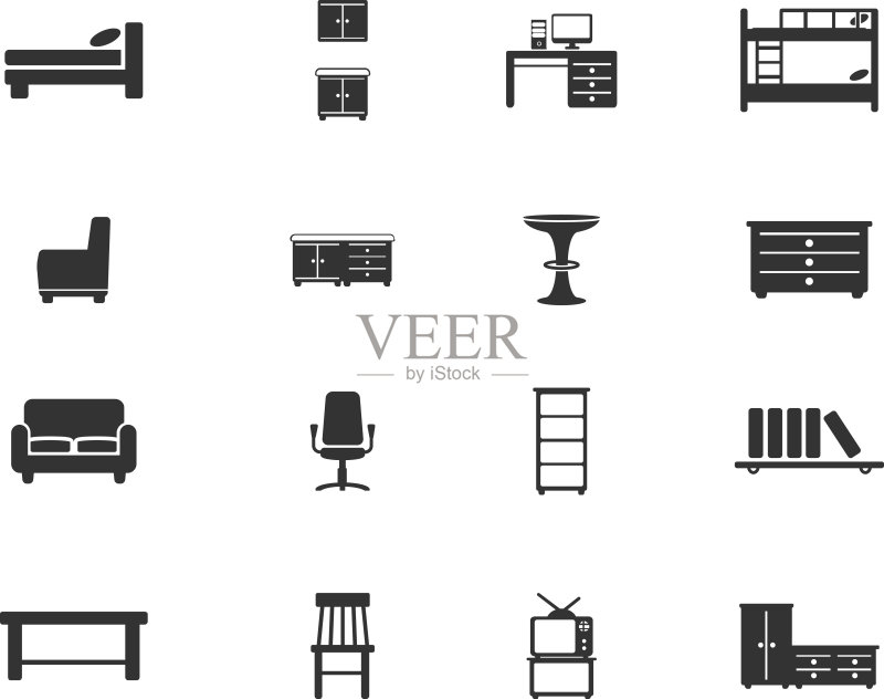 简约家具图标图标素材