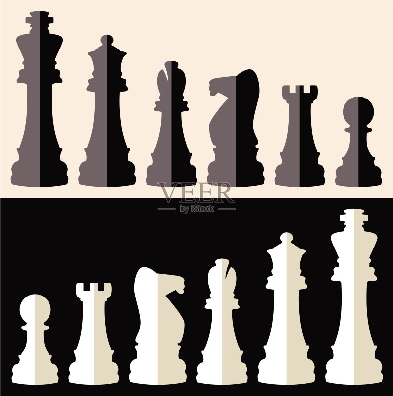 国际象棋棋子扁平图标矢量图图标素材