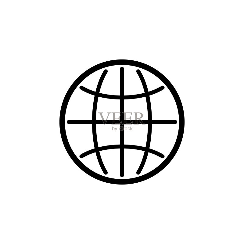 地球图标扁平矢量模板设计图标素材