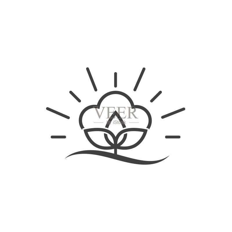 棉花矢量图标模板图标素材
