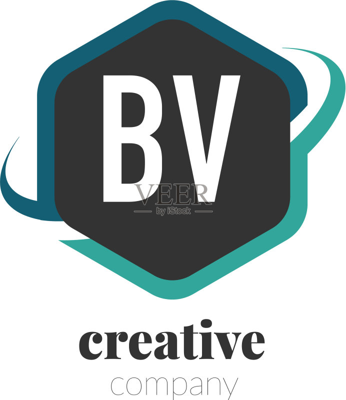 字母BV创意六边形标志设计图标素材