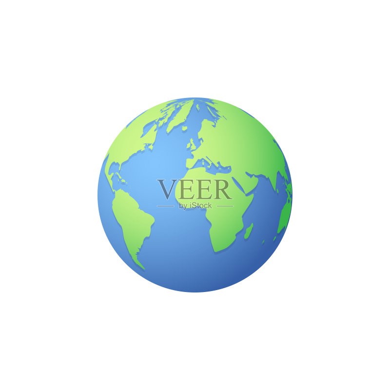 地球图标。用于Web banner、Web和移动设备、信息图表的扁平设计矢量图。隔离背景上的矢量图标图标素材