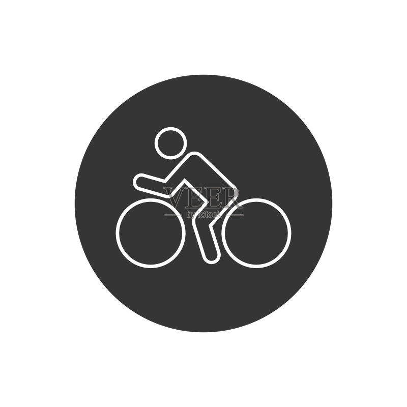 自行车线条图标矢量logo模板图标素材