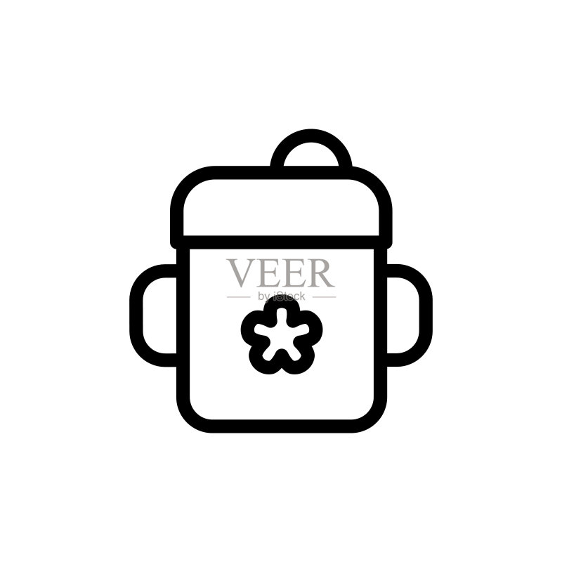 婴儿杯细线图标儿童网站和移动应用程序设计的儿童喂养瓶轮廓符号轮廓笔画儿童象形图图标素材