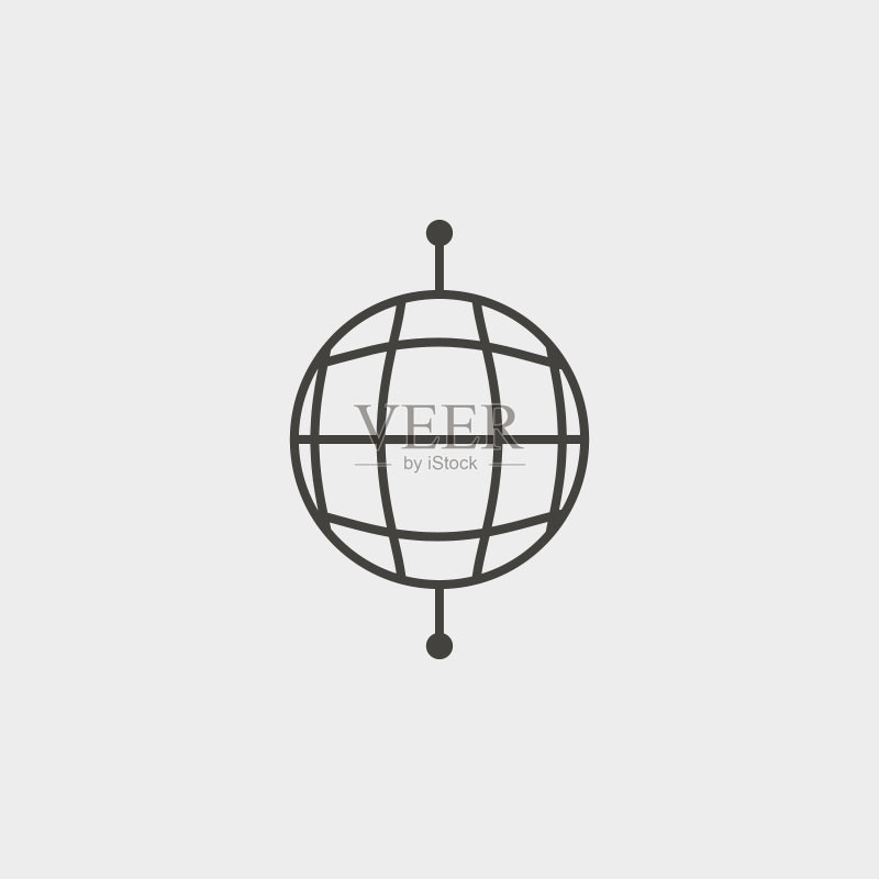 全球网络轮廓图标,Web开发矢量图标,网站设计元素图标素材
