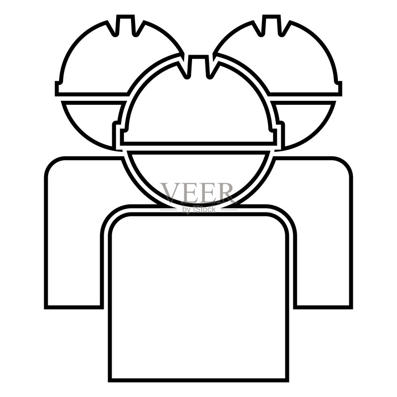 戴头盔的工人图标扁平风格简约插画图标素材