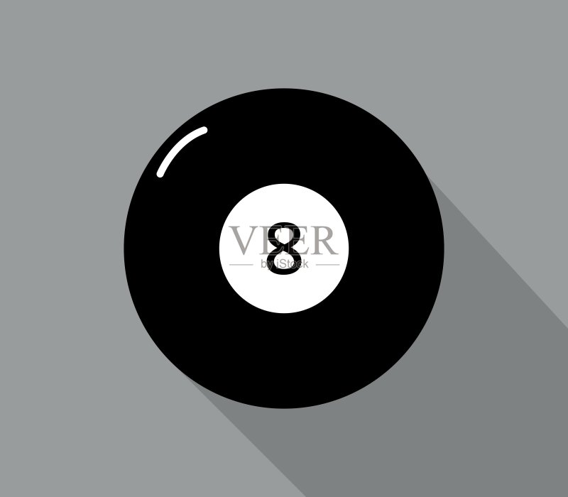 8号黑色台球图标图标素材