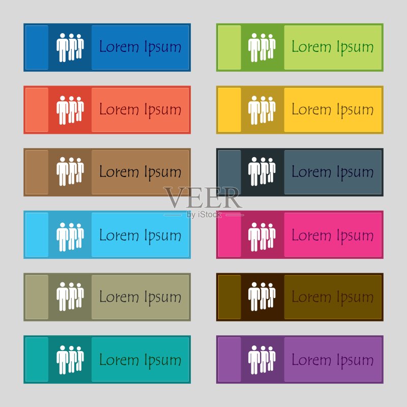 彩色图标和标志的形式的按钮或符号为您的设计。向量图标素材