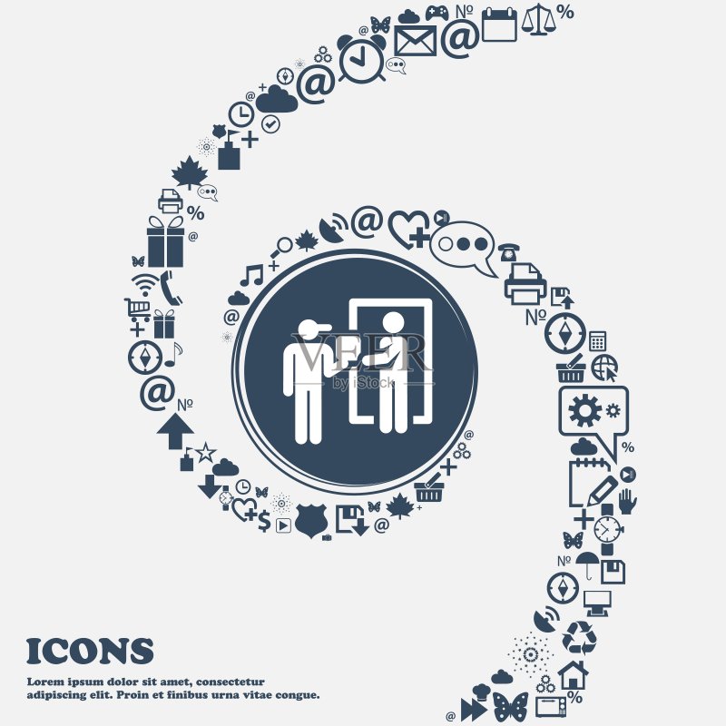 彩色图标和标志的形式的按钮或符号为您的设计。向量图标素材