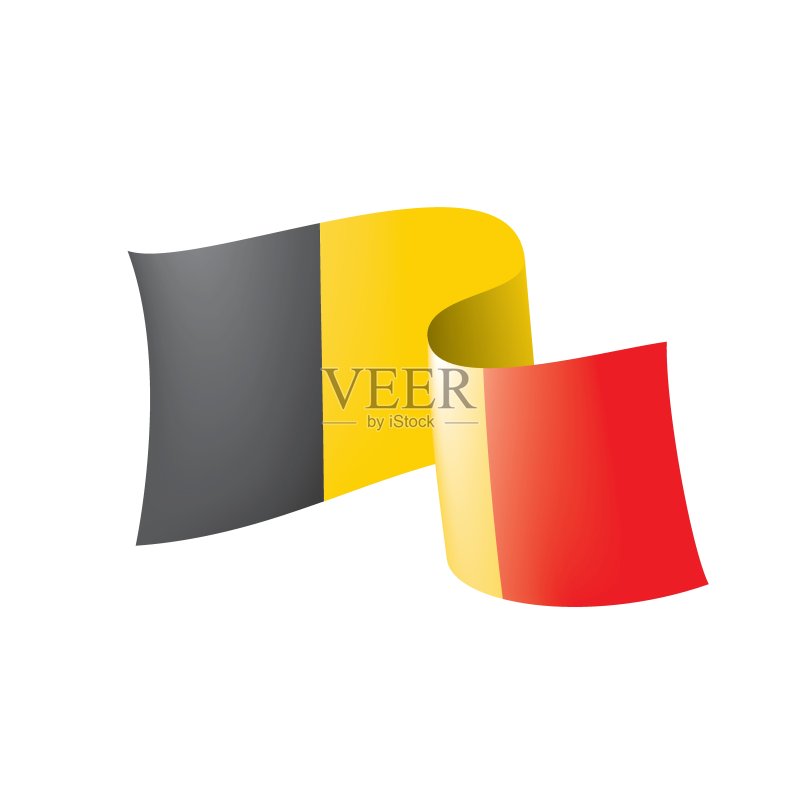 比利时国旗矢量图,白色背景图标素材