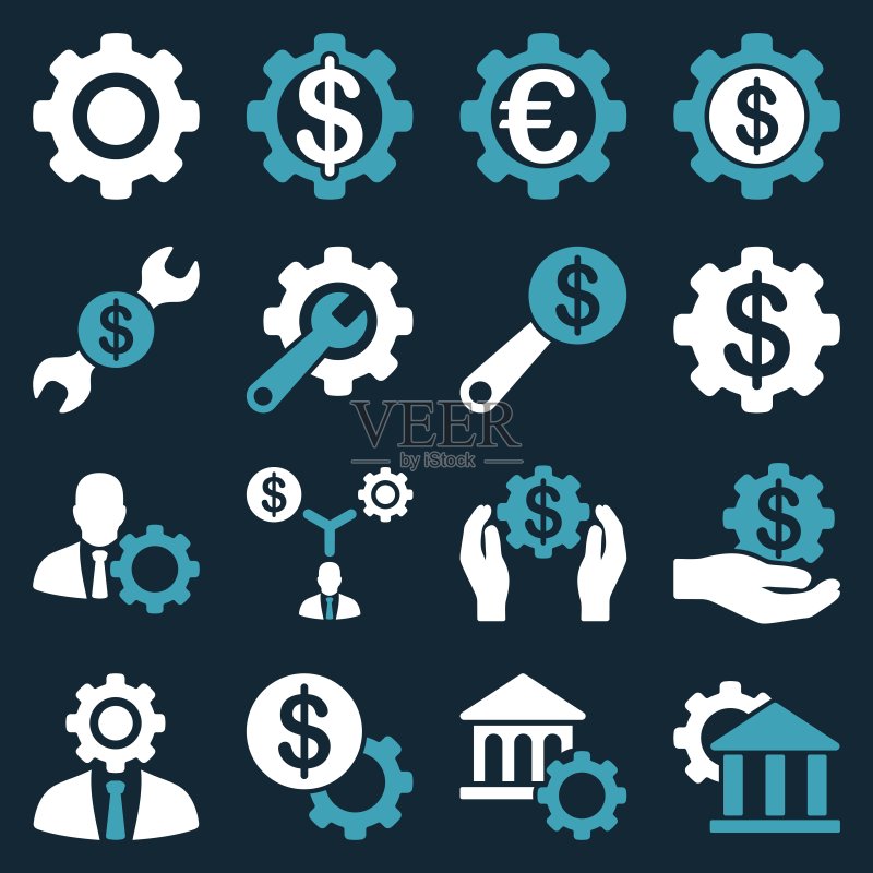 金融工具与选项图标集图标素材