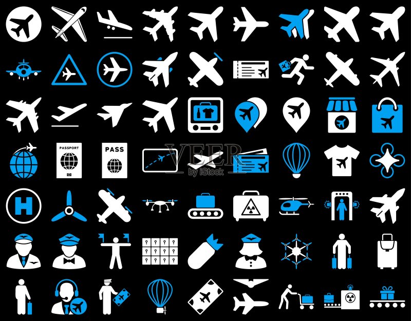 航空图标设置图标素材