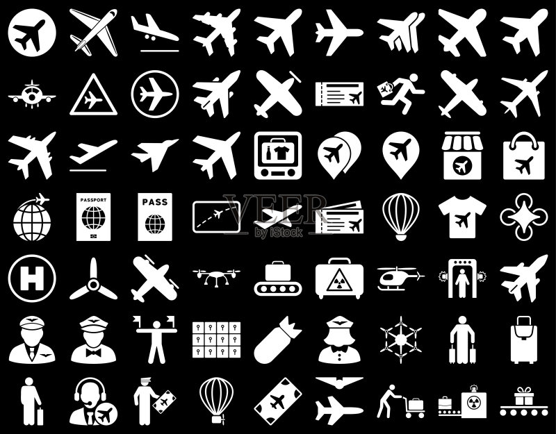 航空图标设置图标素材