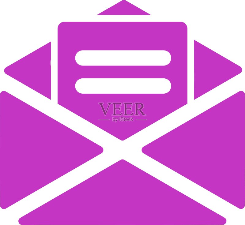 商务双色集中的打开的邮件图标图标素材