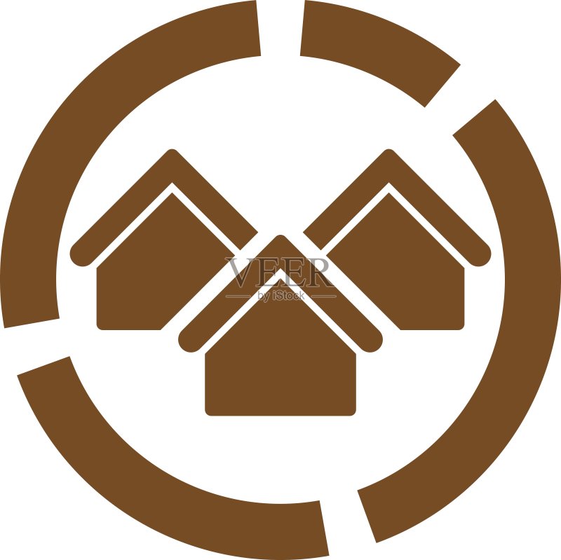 商业双色组的房屋图表图标图标素材