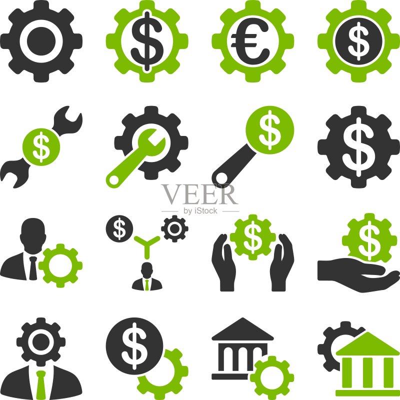 金融工具与选项图标集图标素材