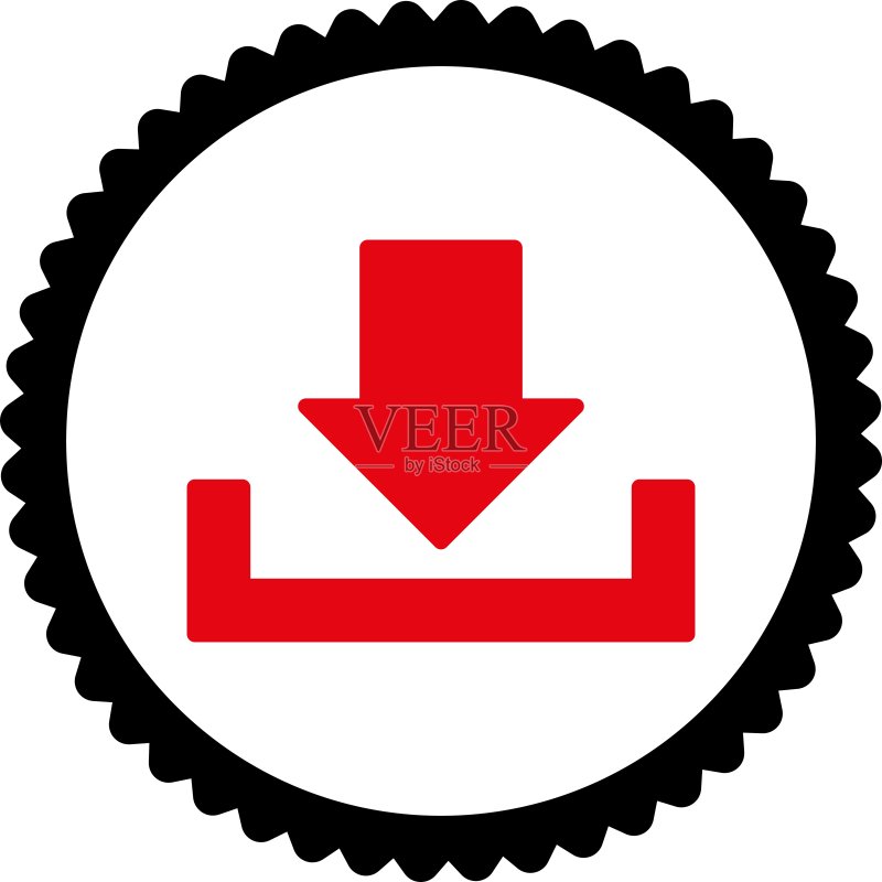 下载红色和黑色圆形图章图标图标素材