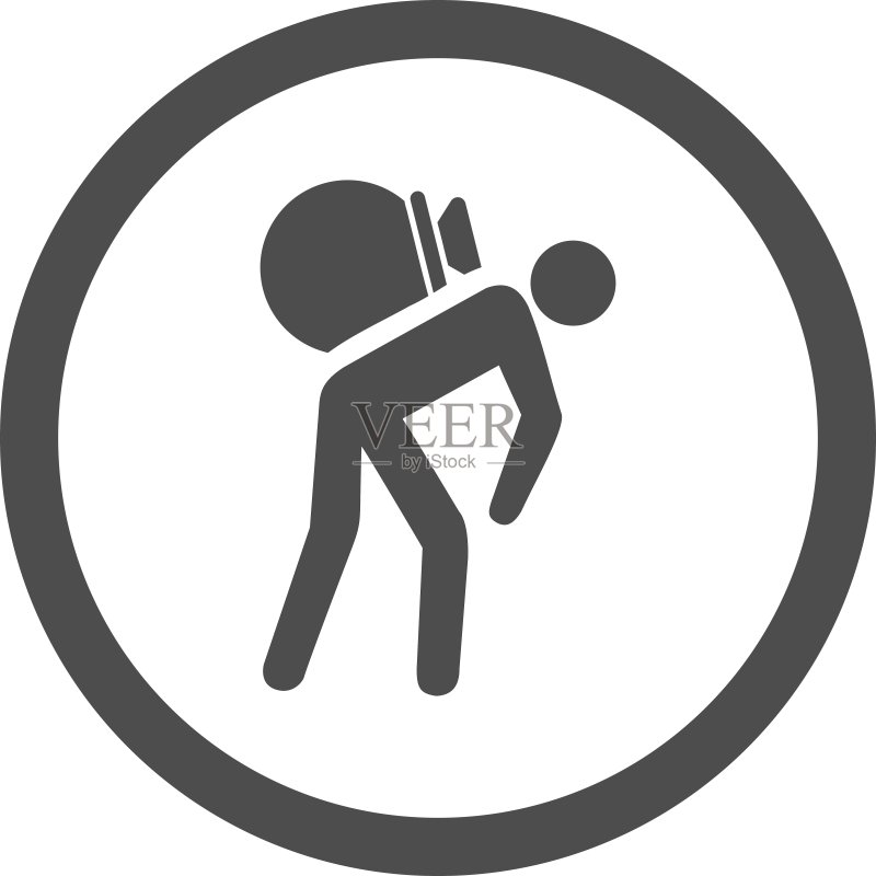 灰色扁平搬运工圆形矢量图标图标素材