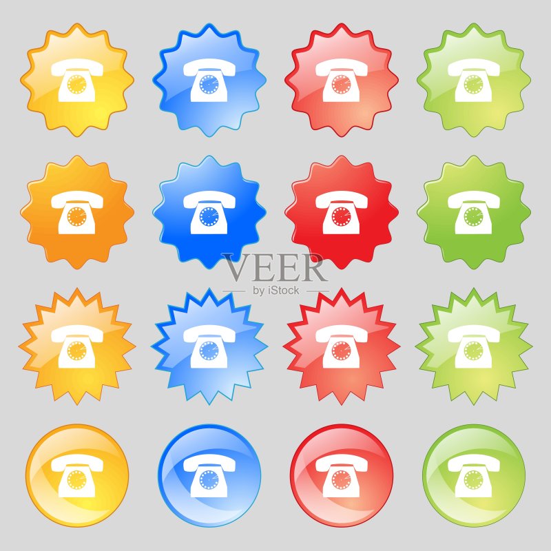 复古电话图标符号(矢量图)图标素材