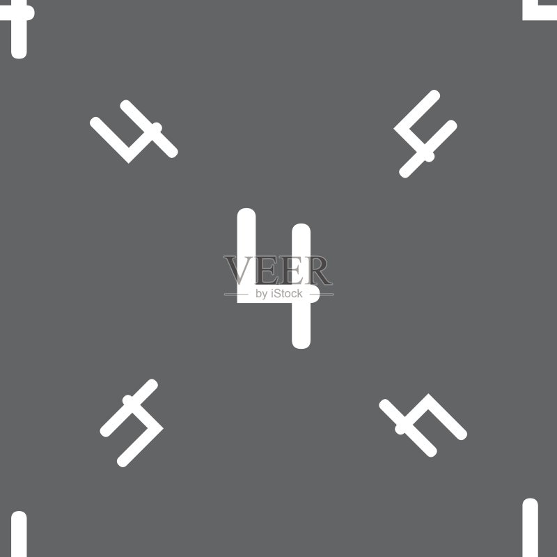 数字4图标符号灰色背景无缝图案矢量图图标素材