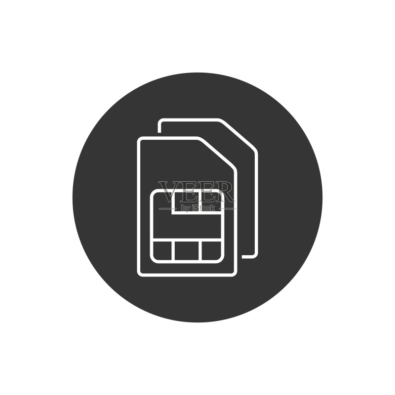 SIM卡矢量线性图标。SIM卡图标符号。SIM卡移动卡槽图标图标素材