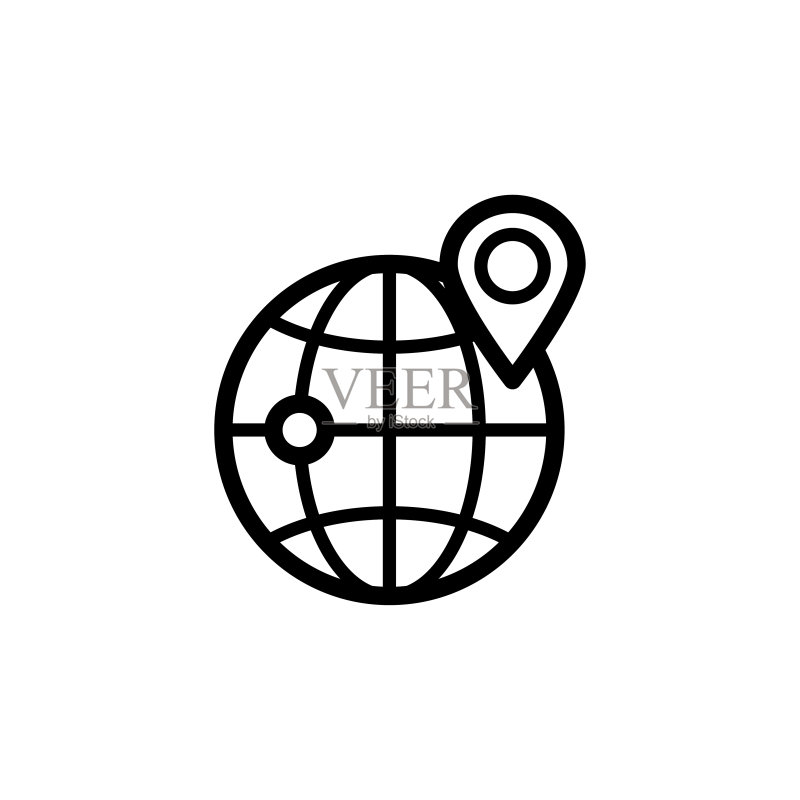 地球图标扁平矢量模板设计图标素材