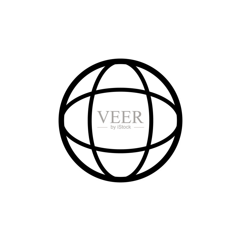 地球图标扁平矢量模板设计图标素材