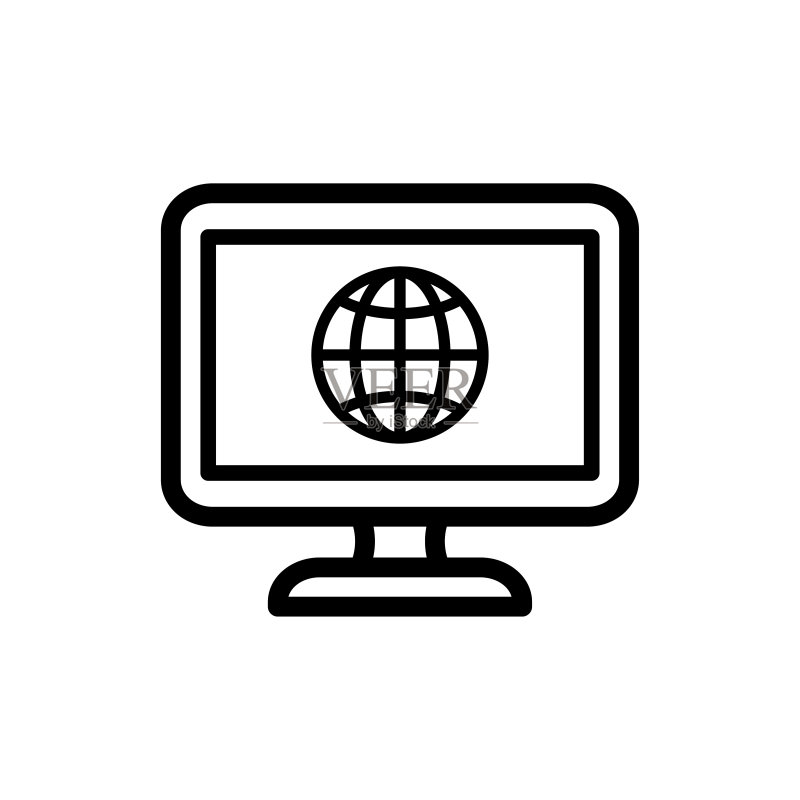 显示器图标扁平矢量模板设计趋势图标素材