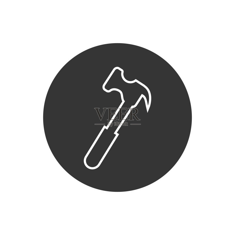 白色背景上的工具线条图标符号矢量图标素材
