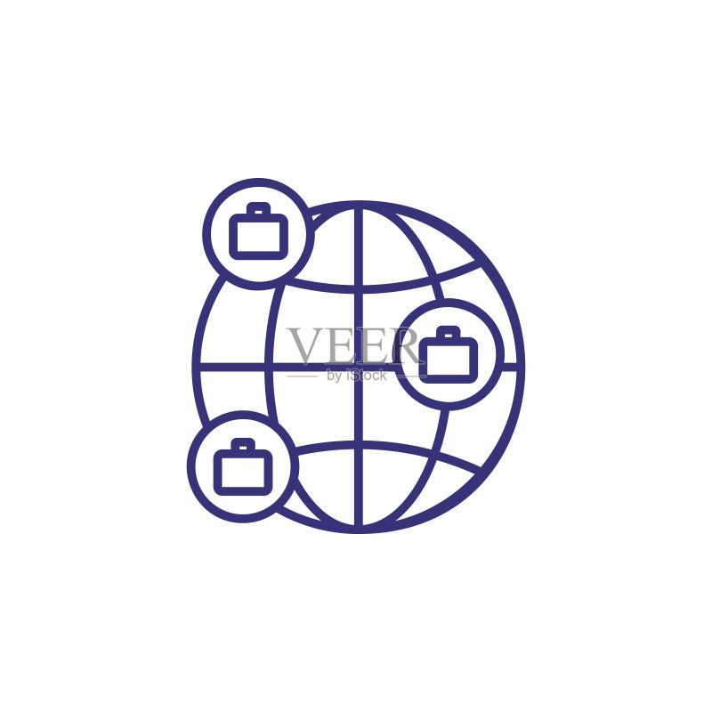 全球商务线性图标图标素材