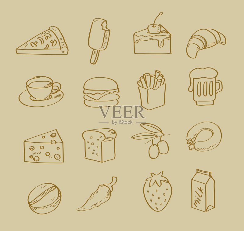 手绘食品图标素材