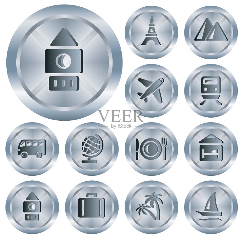 旅行按钮图标素材