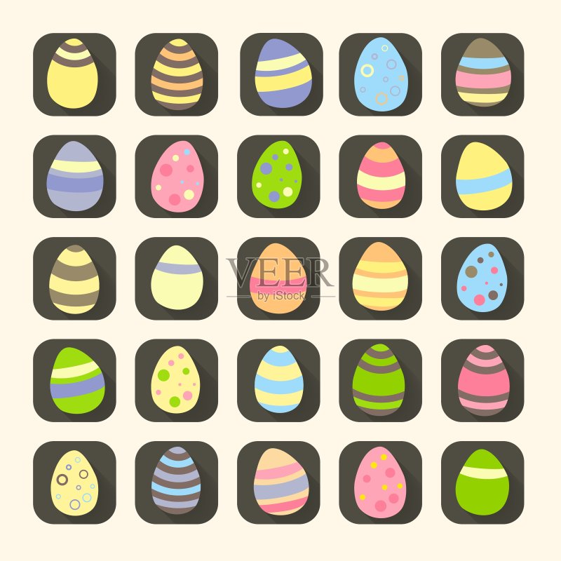 彩色复活节彩蛋图标符号图标素材
