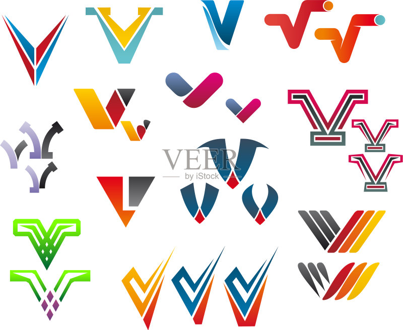 字母V字母符号图标素材